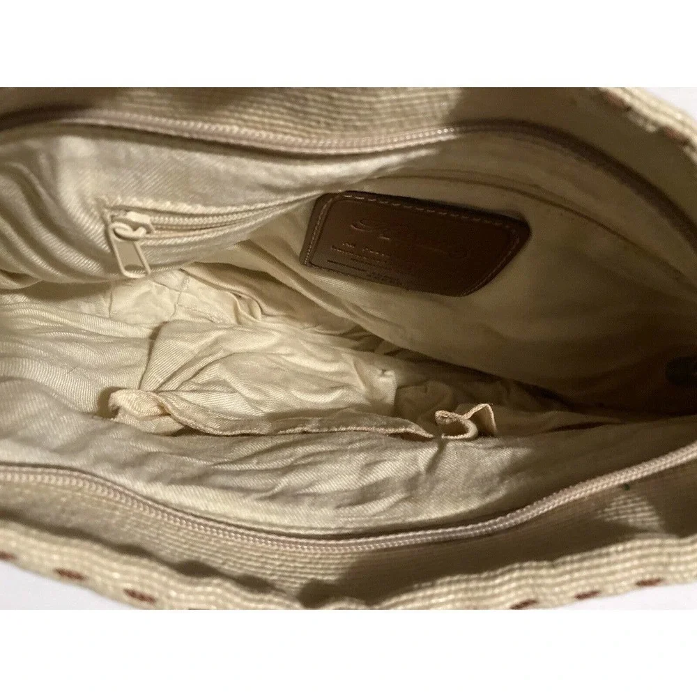 Fossil Woven Tan‎ Brown Leather Hobo Boho Shoulder Hand Bag Purse